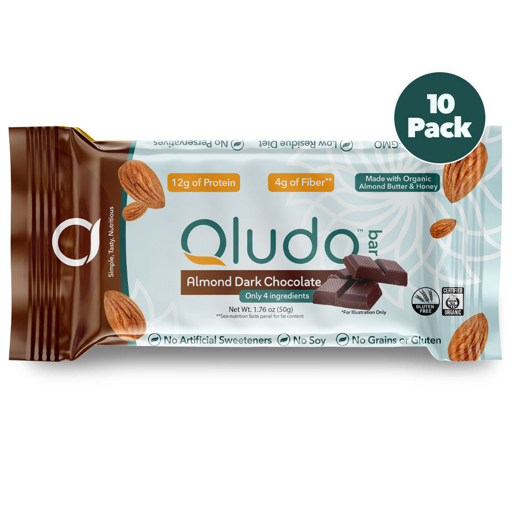 Almond Honey Dark Chocolate Protein Bar - Qludo